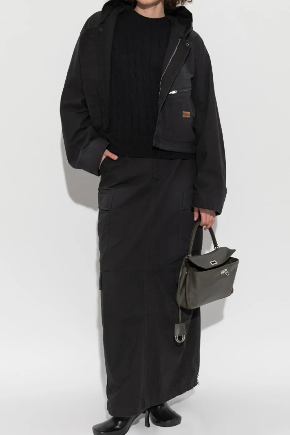 Balenciaga CZARNY Kurtka z kapturem