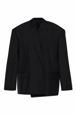 Balenciaga CZARNY Marynarka z wełnianym wykończeniem