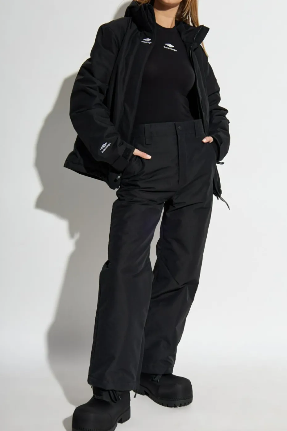 Balenciaga CZARNY Ocieplana kurtka z kolekcji `Skiwear`