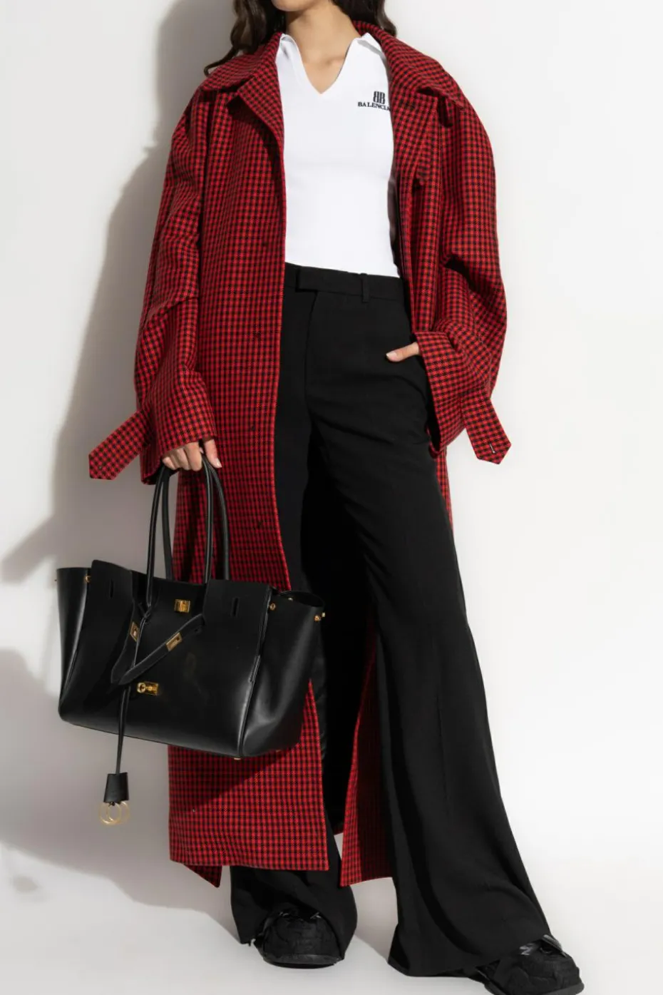 Balenciaga CZARNY Spodnie z rozszerzanymi nogawkami w kant