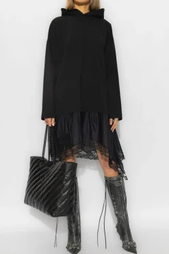 Balenciaga CZARNY Sukienka z kapturem