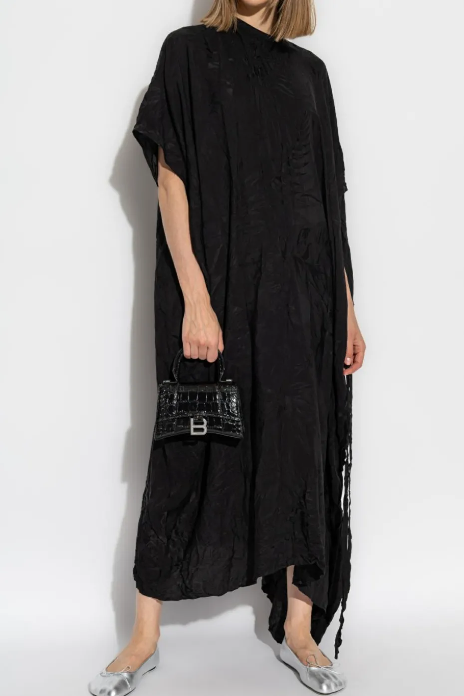 Balenciaga CZARNY Sukienka z efektem zgniecenia
