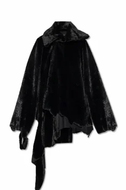 Balenciaga CZARNY Sztuczne futro o asymetrycznym kroju