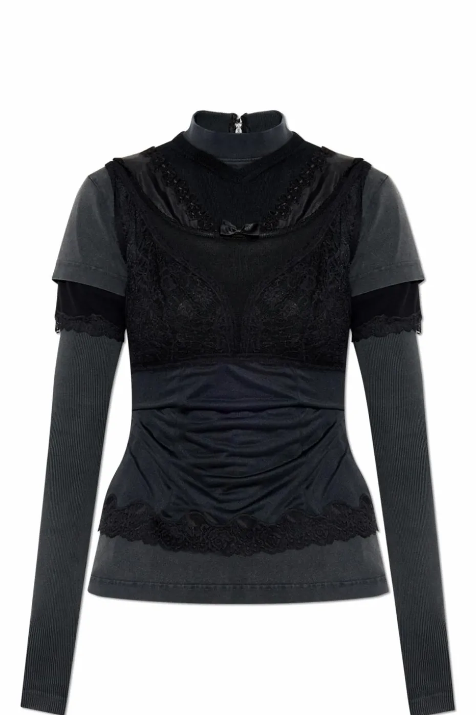 Balenciaga CZARNY Top ze stójką