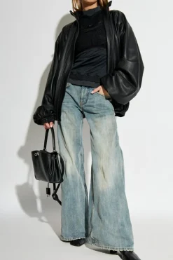 Balenciaga CZARNY Top ze stójką