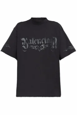 Balenciaga CZARNY T-shirt z nadrukiem