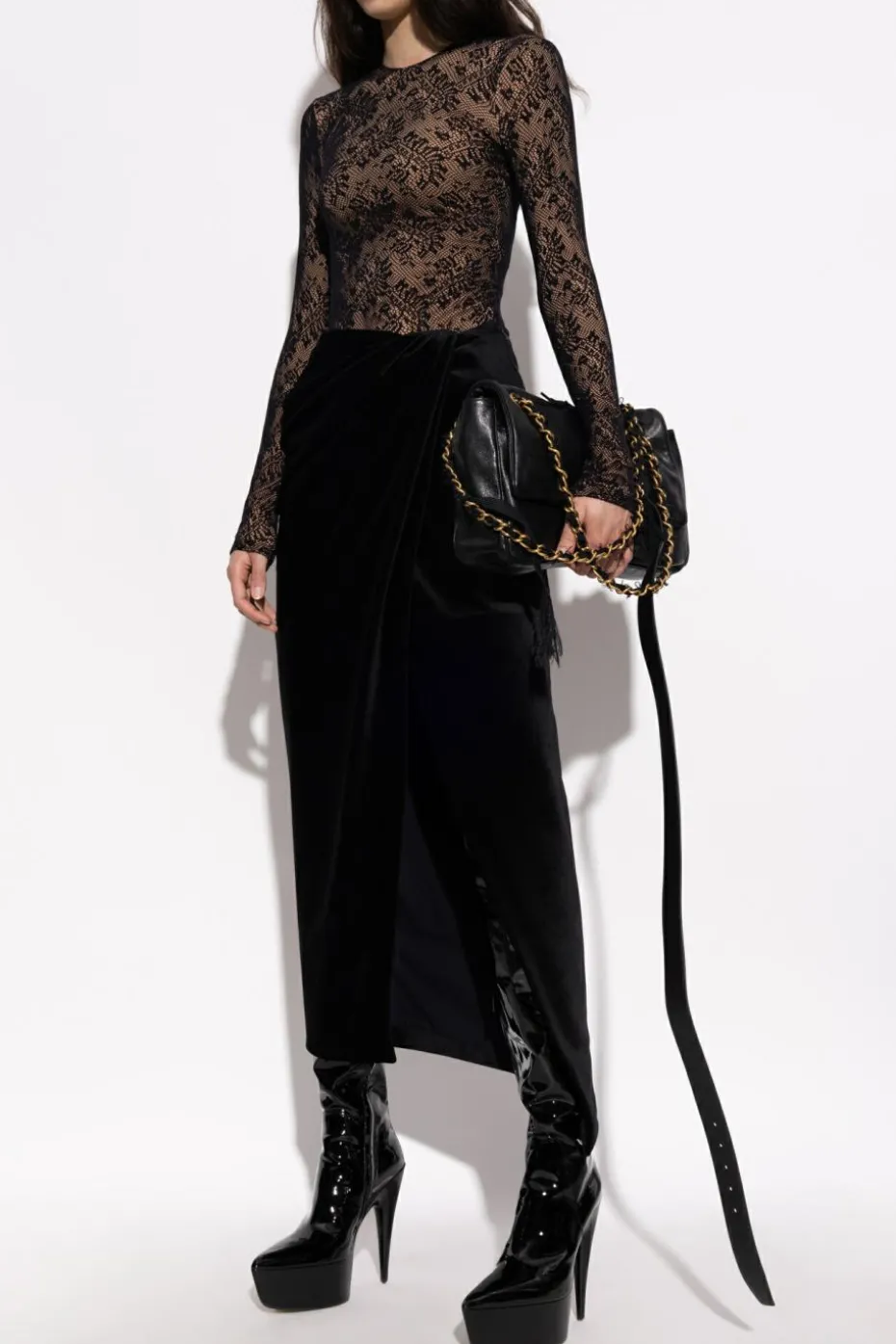 Balenciaga CZARNY Welurowa spódnica