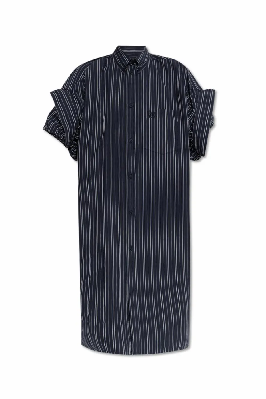 Balenciaga GRANATOWY Sukienka ze wzorem w paski