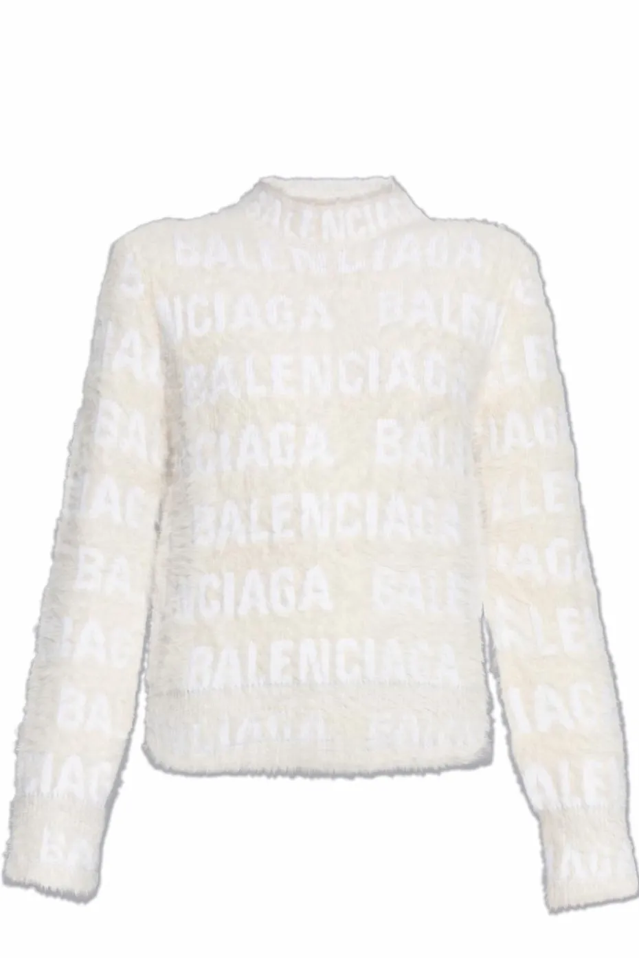 Balenciaga kremowy Sweter z monogramem