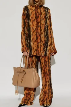 Balenciaga POMARAŃCZOWY Jedwabna koszula