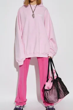 Balenciaga RÓŻOWY Spodnie z efektem `vintage`