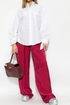 Balenciaga RÓŻOWY Spodnie z szerokimi nogawkami