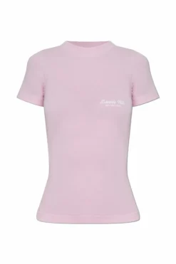 Balenciaga RÓŻOWY T-shirt z wyszytym logo