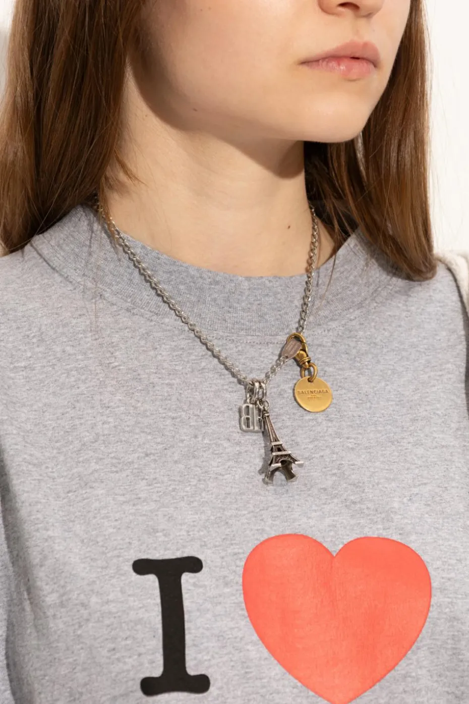 Balenciaga SREBRNY Naszyjnik z zawieszkami