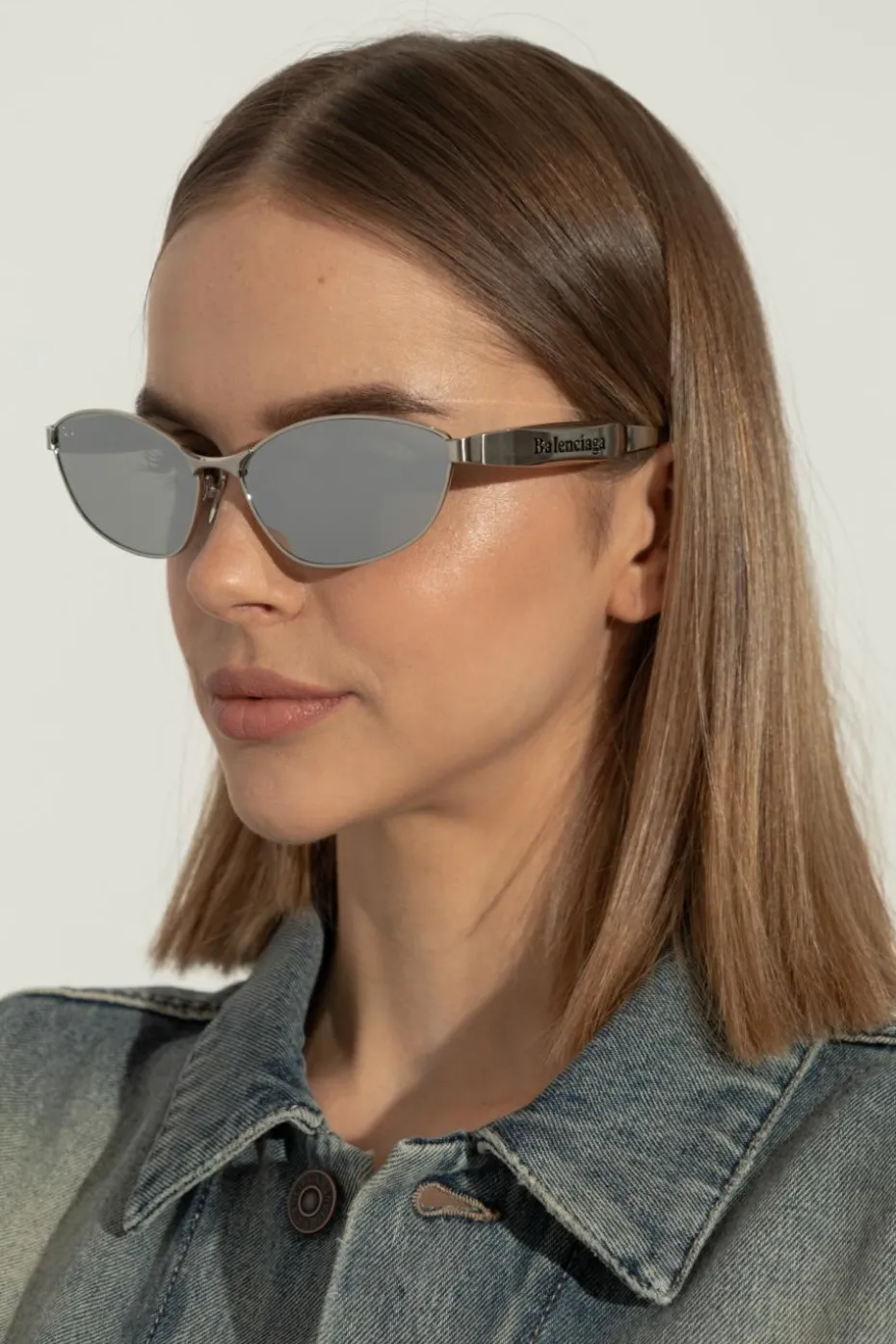 Balenciaga SREBRNY Okulary przeciwsłoneczne ‘Miami Round’