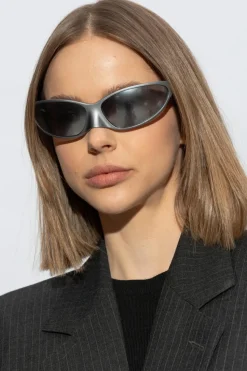 Balenciaga SREBRNY Okulary przeciwsłoneczne