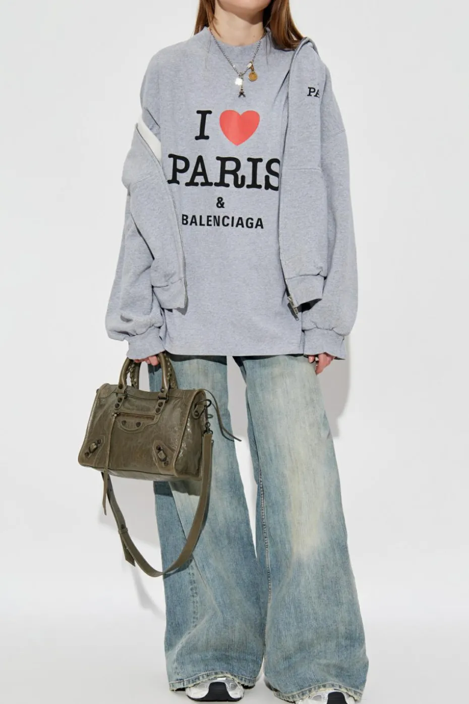 Balenciaga SZARY Bluza z logo