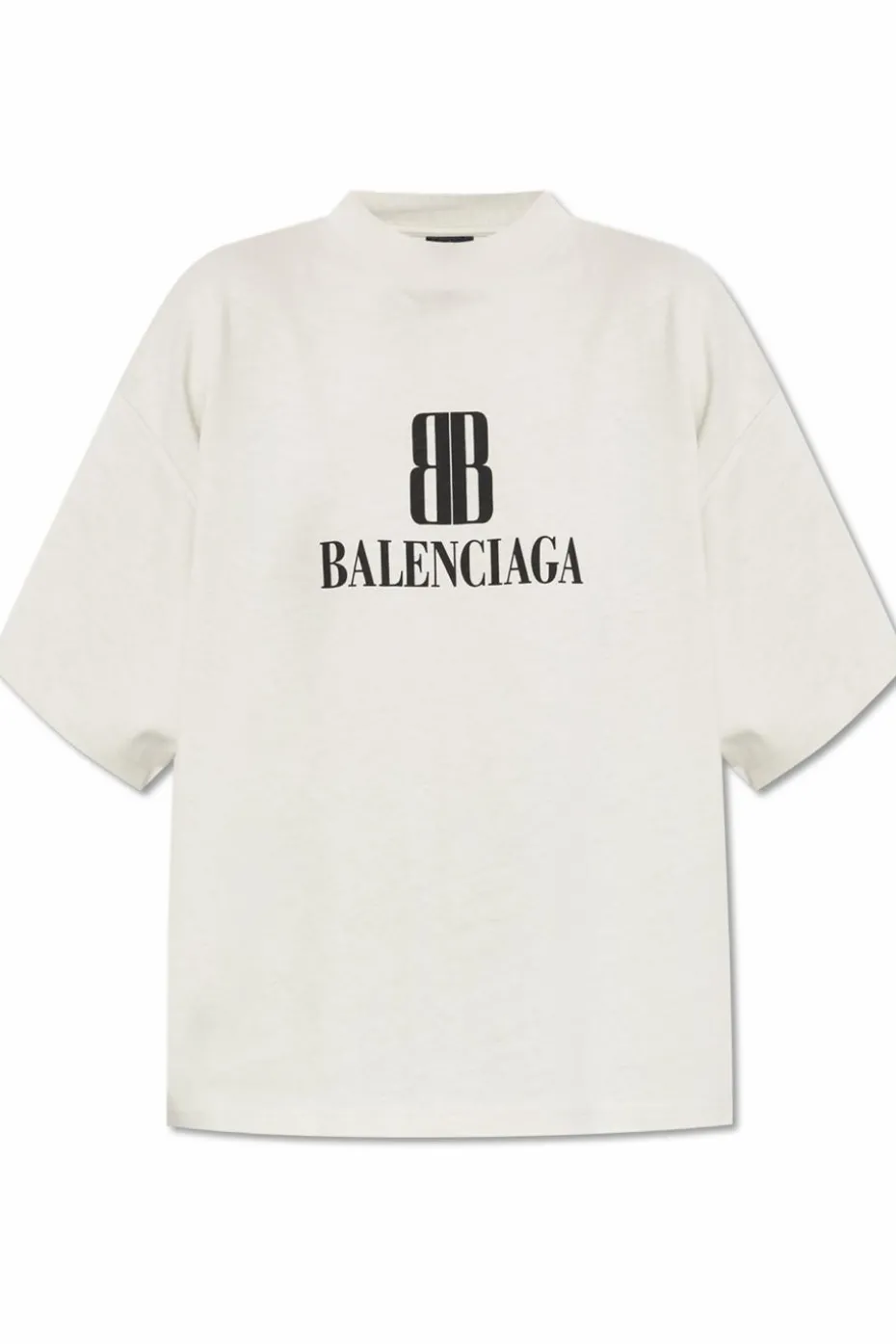 Balenciaga SZARY T-shirt z nadrukowanym logo