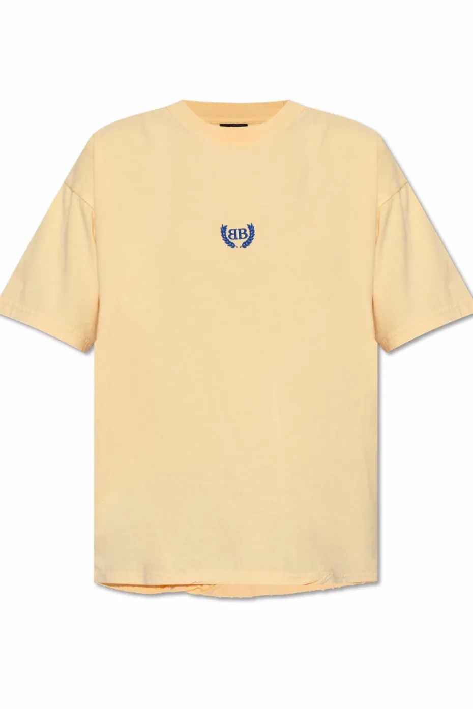 Balenciaga ŻÓŁTY T-shirt z efektem `vintage`