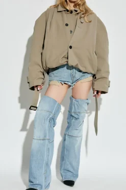 Balenciaga ZIELONY Kurtka z efektem `vintage`