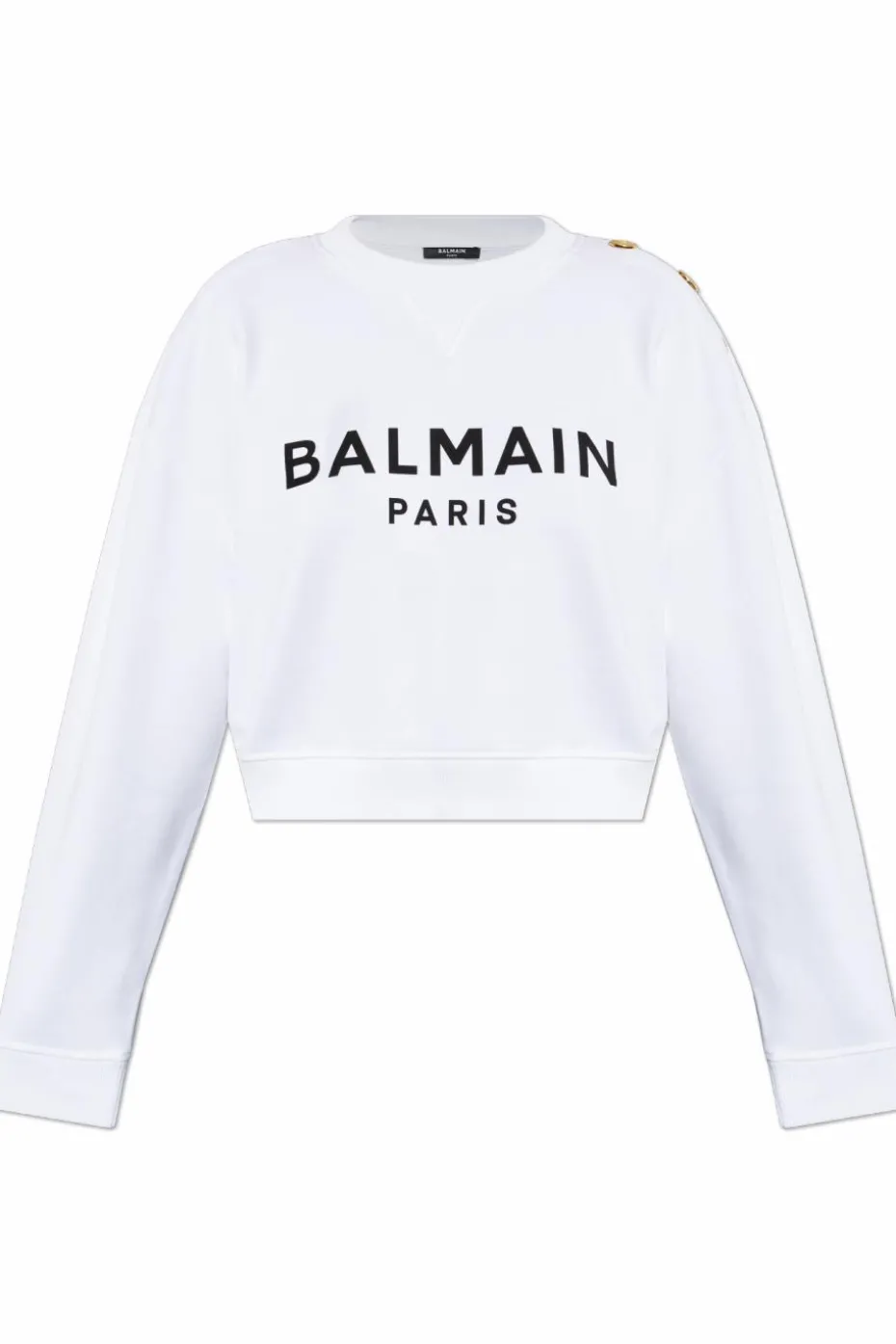 Balmain BIAŁY Krótka bluza z nadrukowanym logo