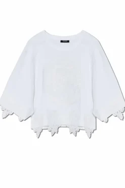 Balmain BIAŁY Top typu `oversize`