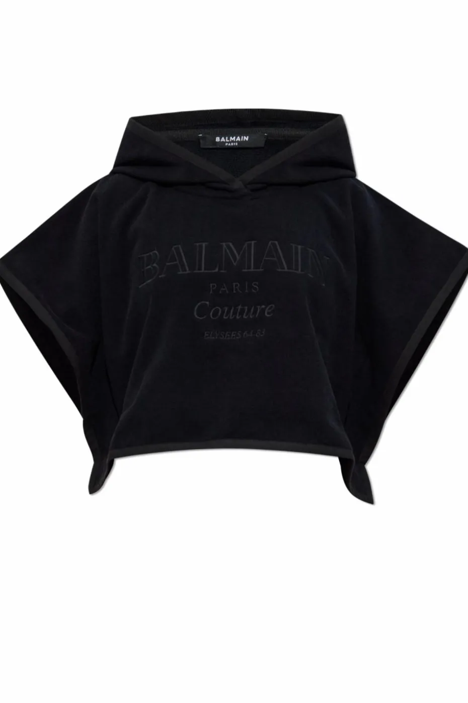 Balmain CZARNY Bawełniane ponczo
