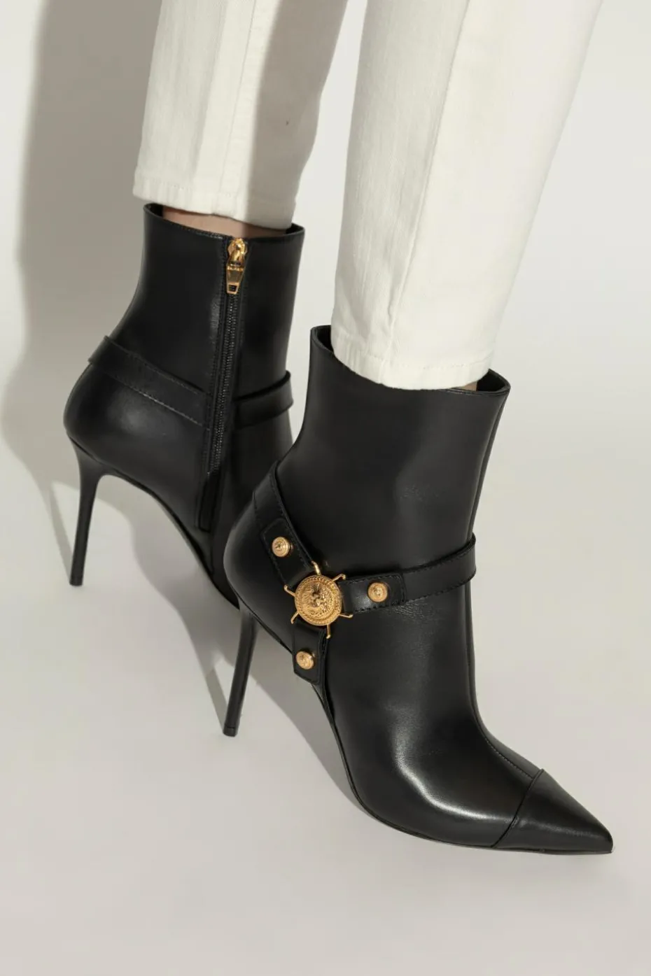Balmain CZARNY Botki na obcasie