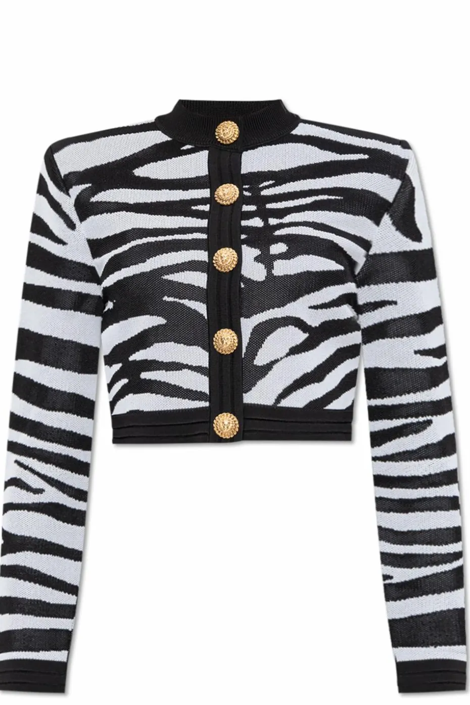 Balmain CZARNY Kardigan z motywem zwierzęcym