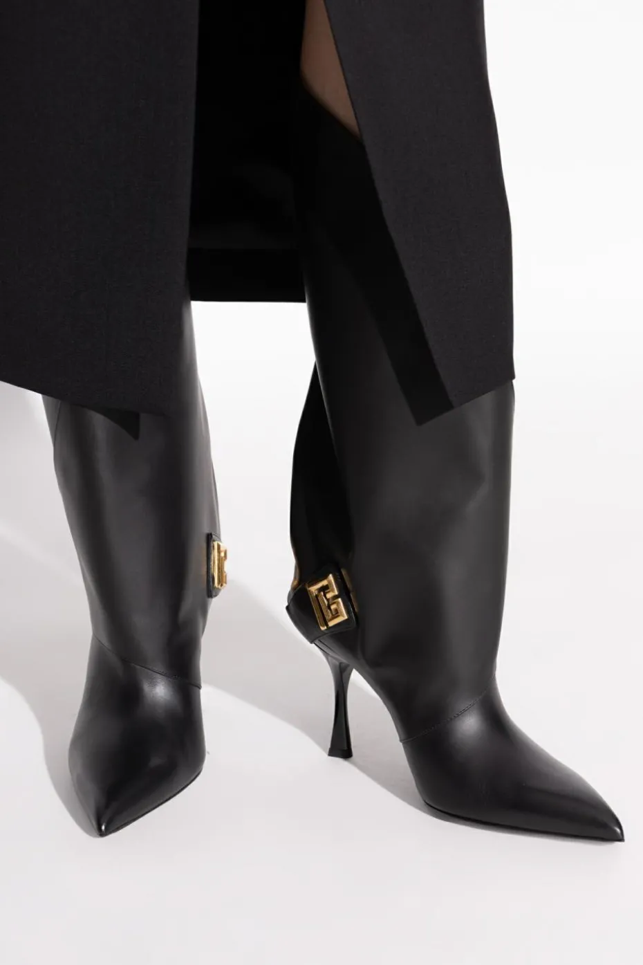 Balmain CZARNY Kozaki `Twist` na obcasie