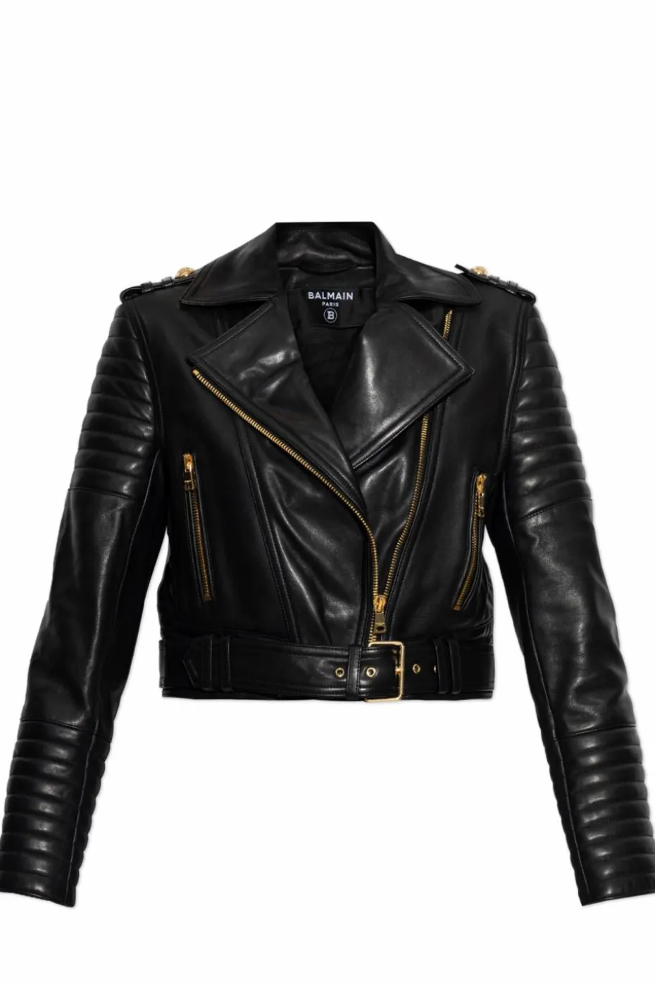 Balmain CZARNY Skórzana kurtka