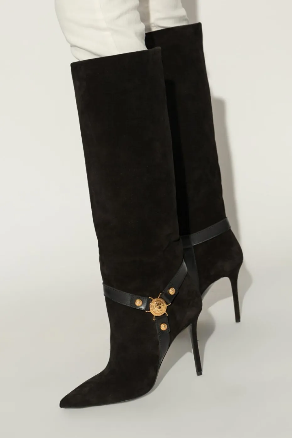 Balmain CZARNY Skórzane kozaki