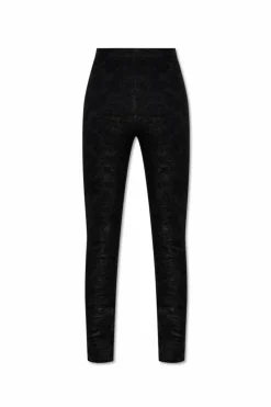 Balmain CZARNY Spodnie z motywem kwiatowym