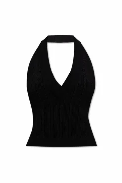 Balmain CZARNY Top na szyję