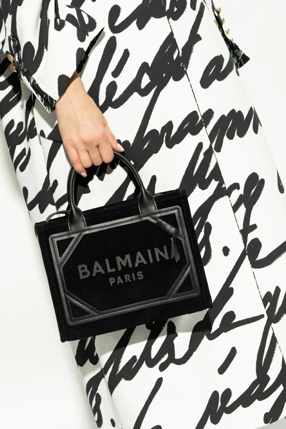 Balmain CZARNY Torba `B-Army Small` typu `shopper`