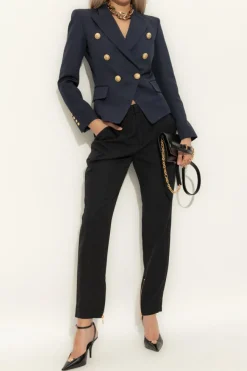 Balmain GRANATOWY Marynarka z guzikami