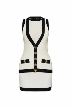 Balmain kremowy Sukienka o dopasowanym kroju