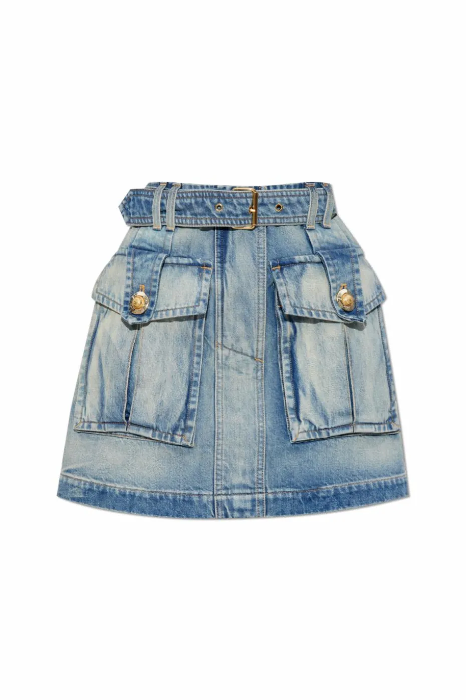 Balmain NIEBIESKI Jeansowa spódnica