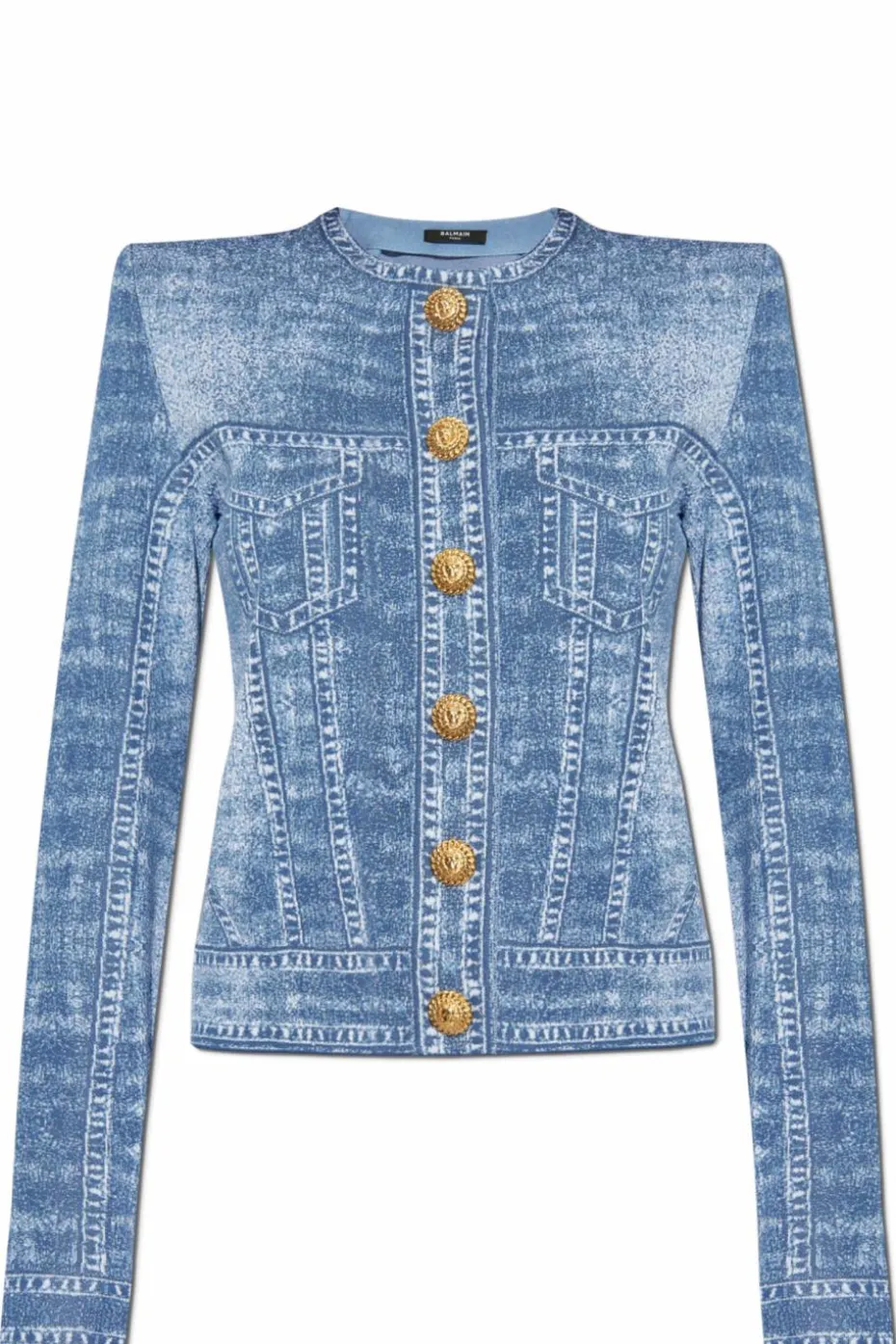 Balmain NIEBIESKI Kardigan zapinany na zatrzaski
