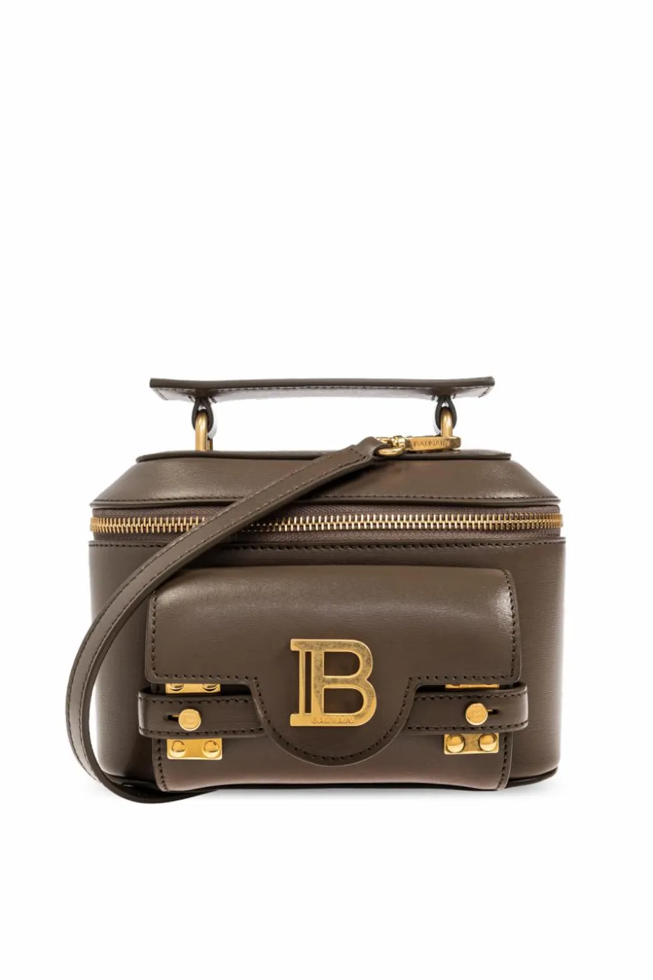 Balmain ZIELONY Skórzana torba do ręki