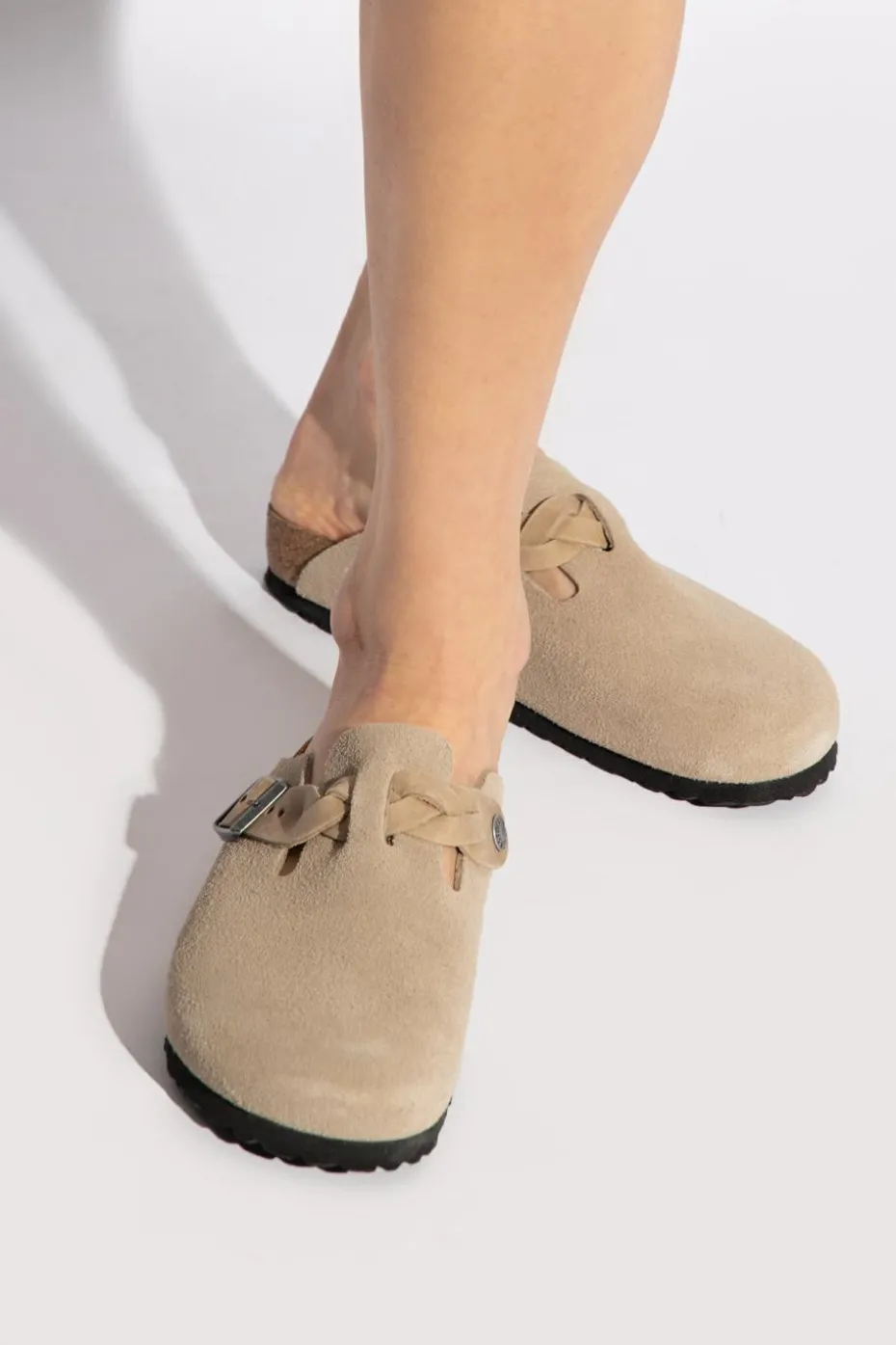 Birkenstock beżowy Klapki ‘Boston Braided’