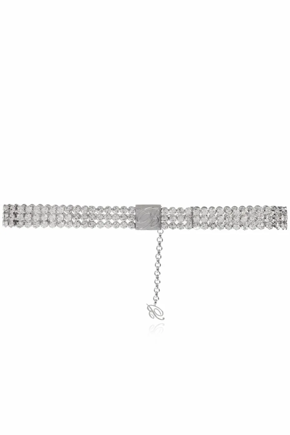Blumarine SREBRNY Choker z aplikacją