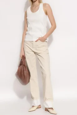 Bottega Veneta beżowy Jeansy z wysokim stanem