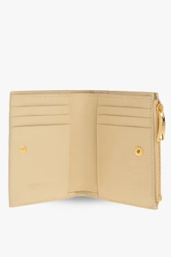 Bottega Veneta beżowy Skórzany portfel