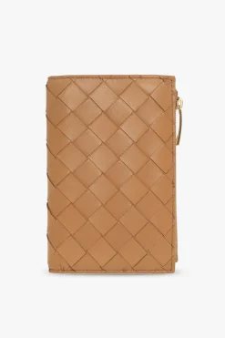 Bottega Veneta BRĄZOWY Skórzany portfel