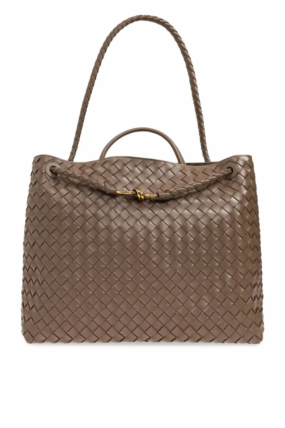 Bottega Veneta BRĄZOWY Torba do ręki `Andiamo Large`