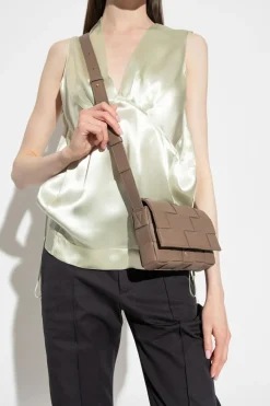 Bottega Veneta BRĄZOWY Torba na ramię ‘Cassette Mini’