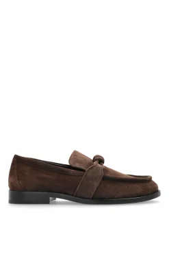 Bottega Veneta BRĄZOWY Zamszowe buty `Astaire` typu `loafers`
