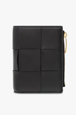 Bottega Veneta CZARNY Portfel z logo