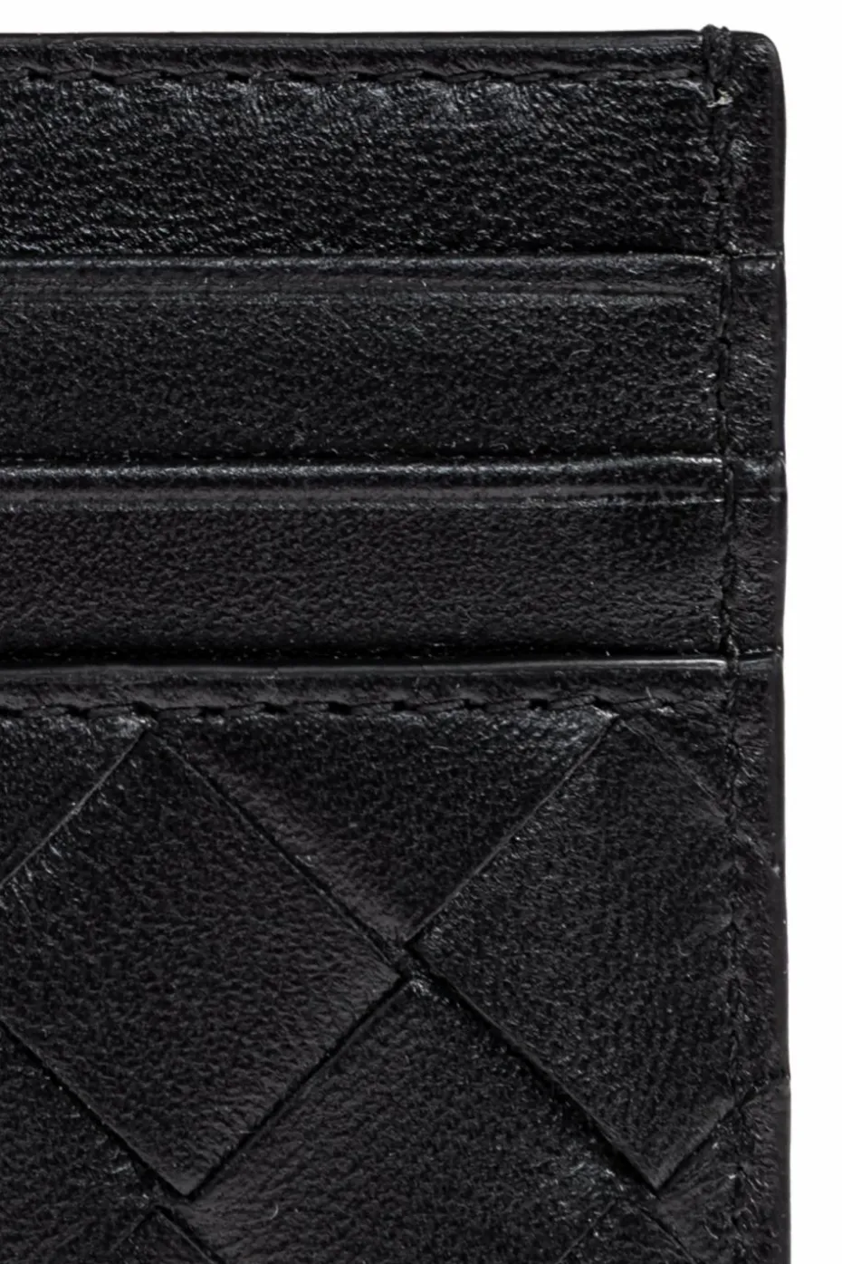 Bottega Veneta CZARNY Skórzane etui na karty
